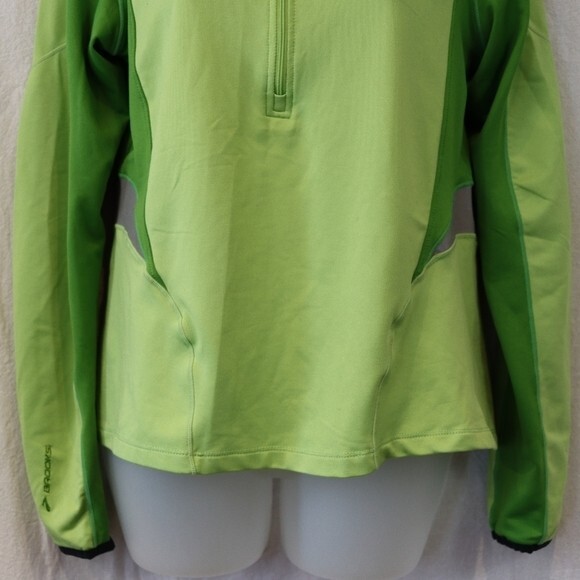 Brooks Green Athletic Track Jacket Pullover 1/4 Zip Small WL630 - Picture 3 of 12